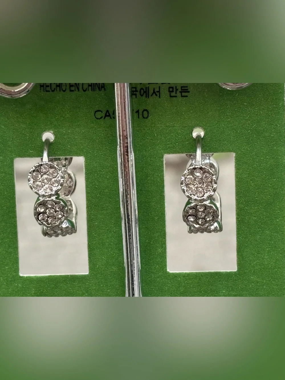 Kate Spade Dot Huggies Silver Sparkle Earrings